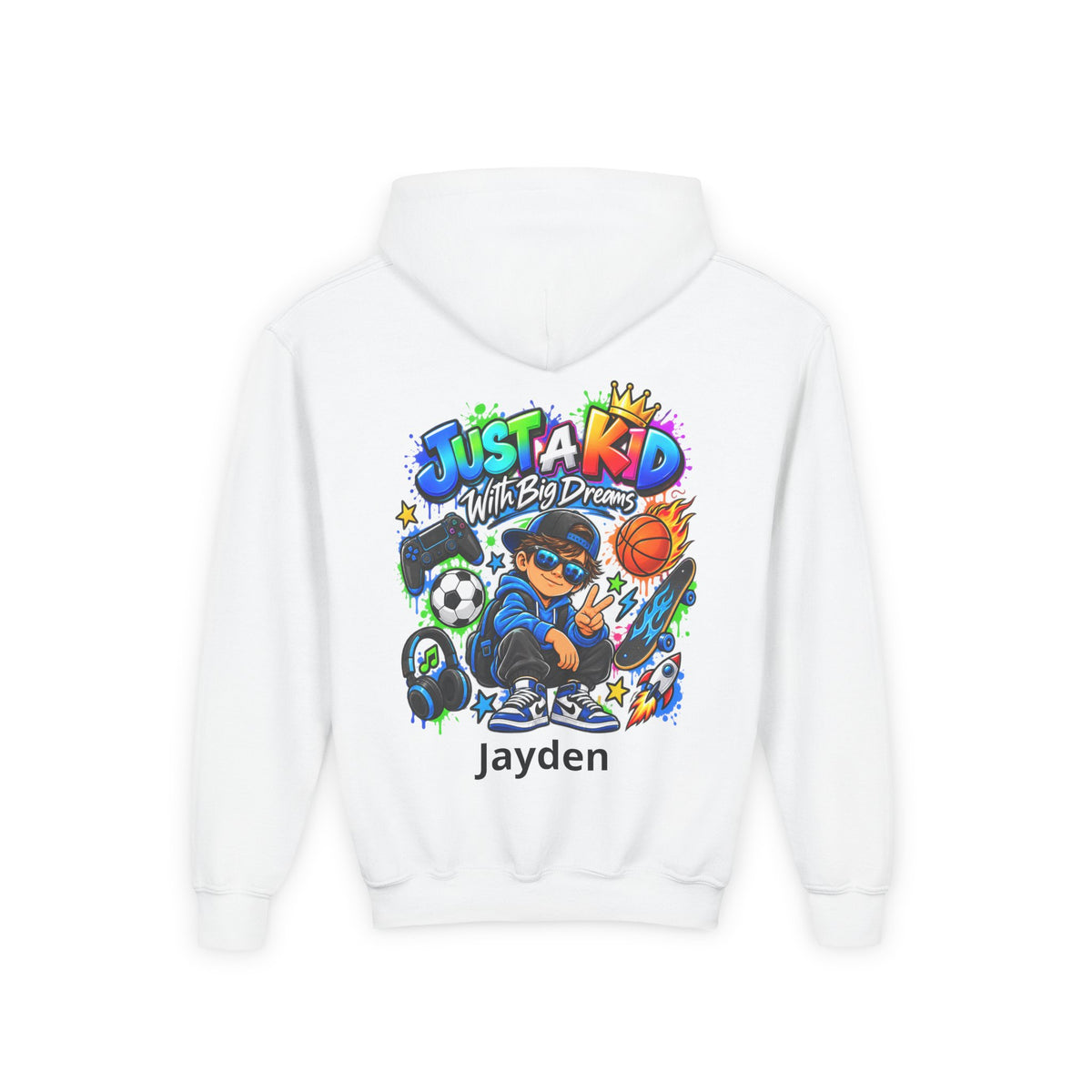 Personalized Youth Hoodie – Custom Back