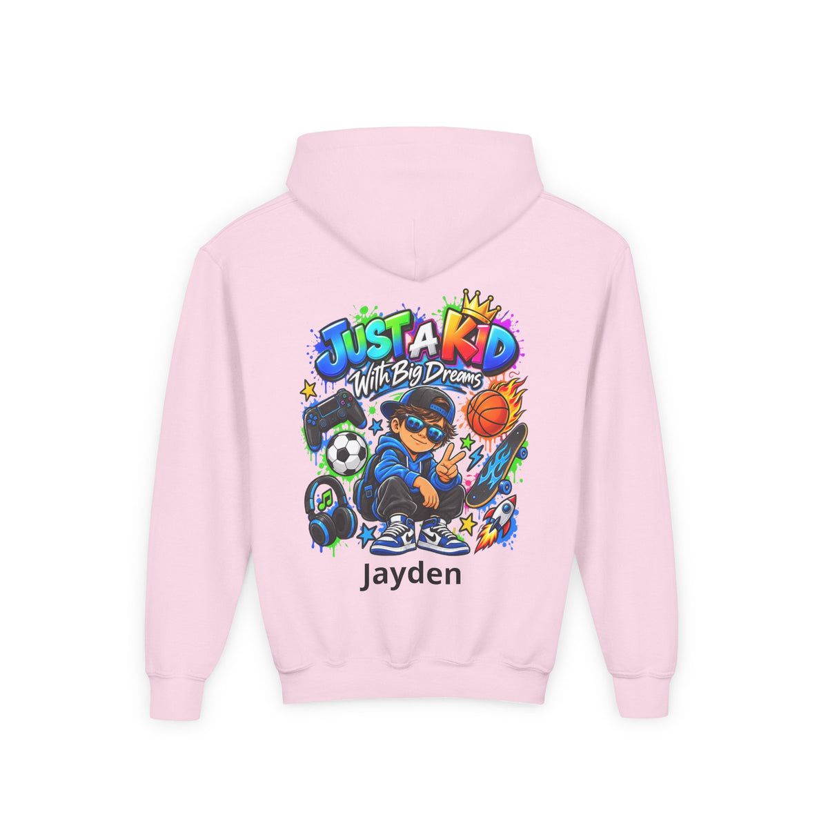 Personalized Youth Hoodie – Custom Back