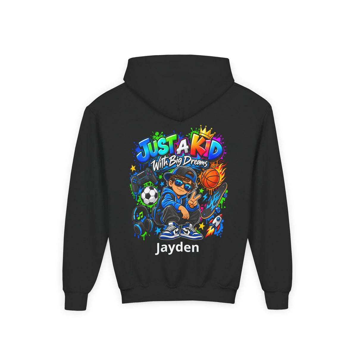 Personalized Youth Hoodie – Custom Back