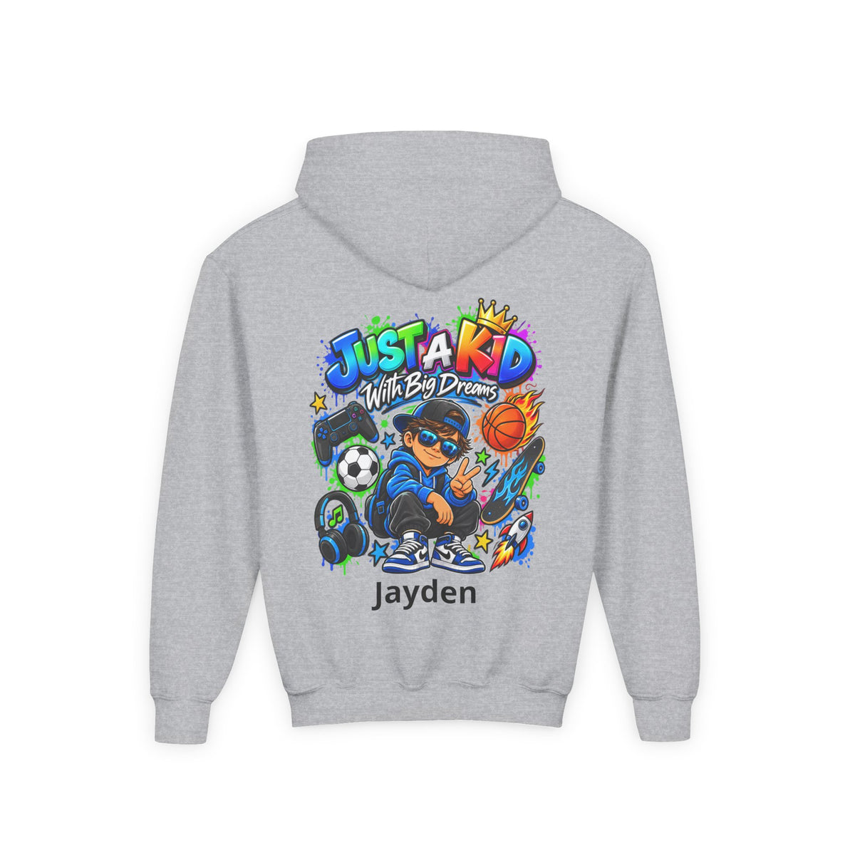 Personalized Youth Hoodie – Custom Back