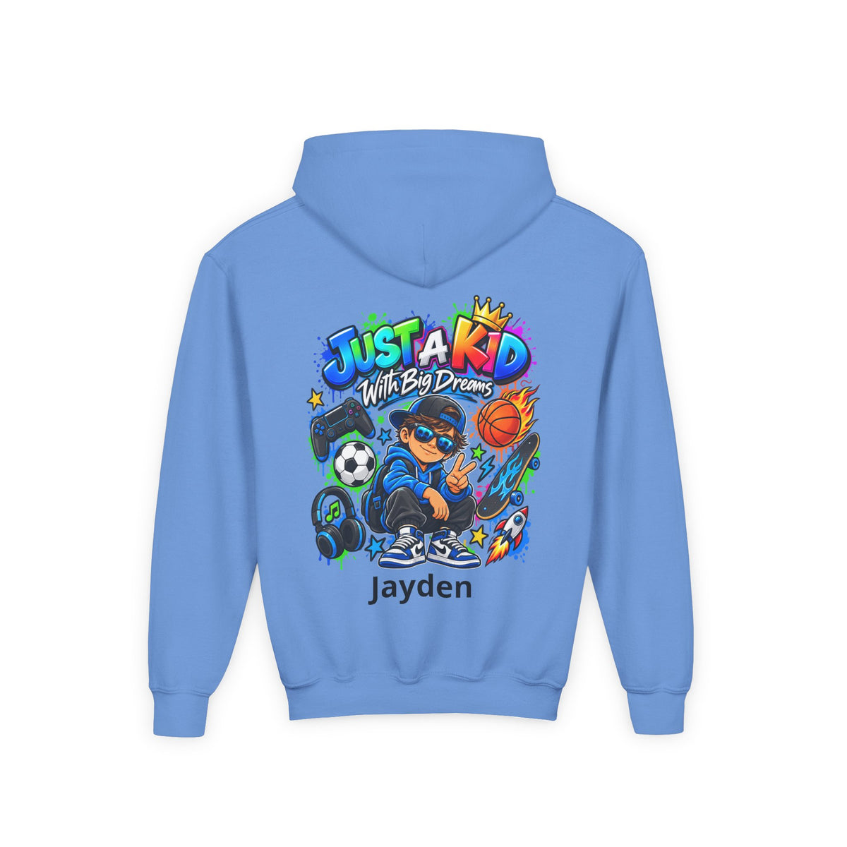Personalized Youth Hoodie – Custom Back