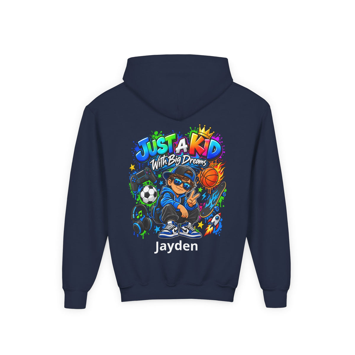 Personalized Youth Hoodie – Custom Back