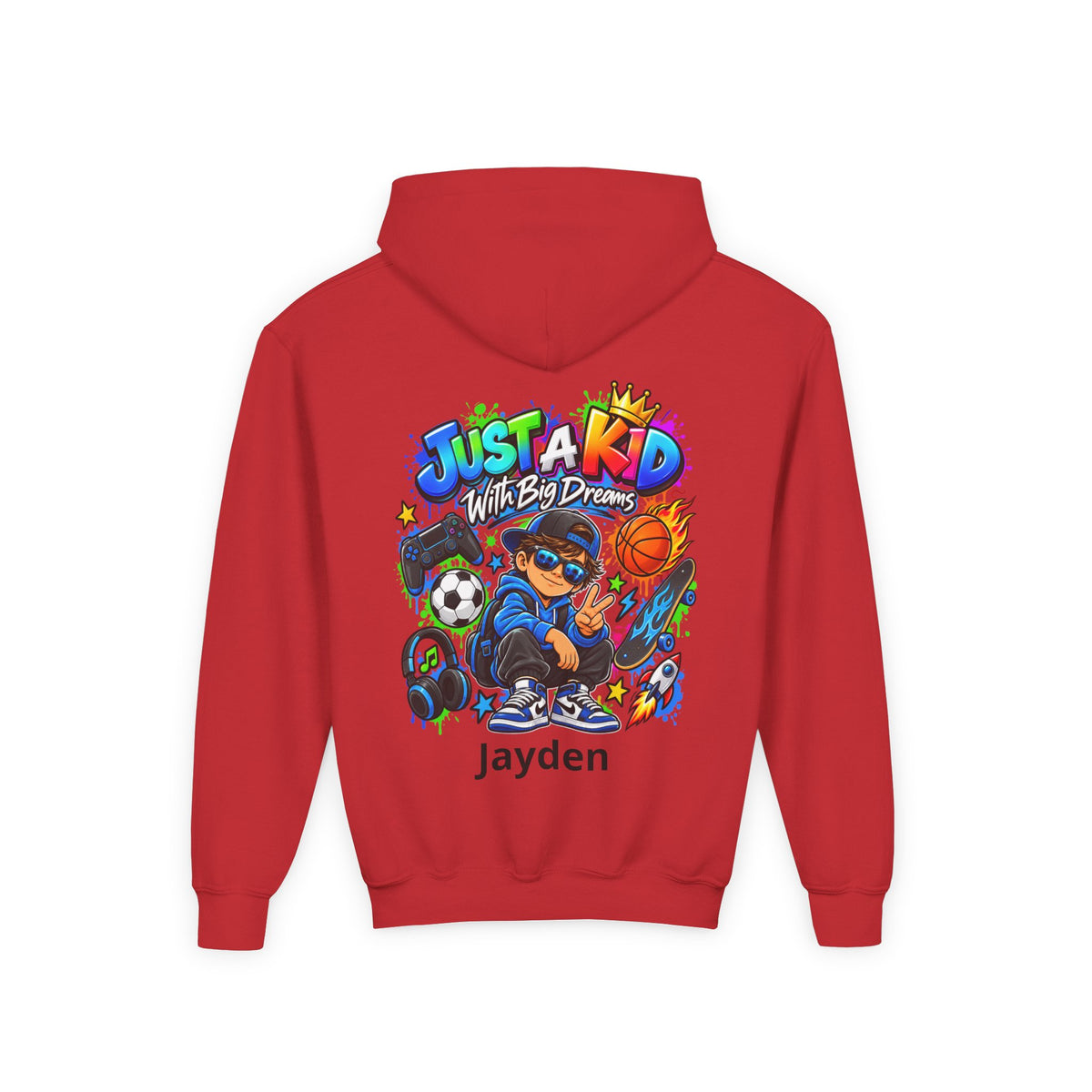 Personalized Youth Hoodie – Custom Back