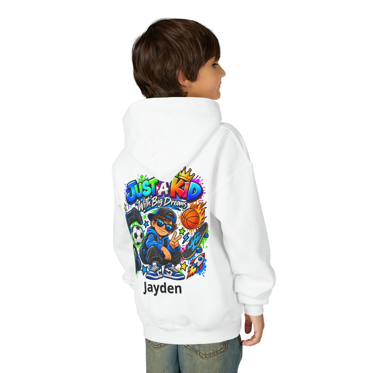 Personalized Youth Hoodie – Custom Back