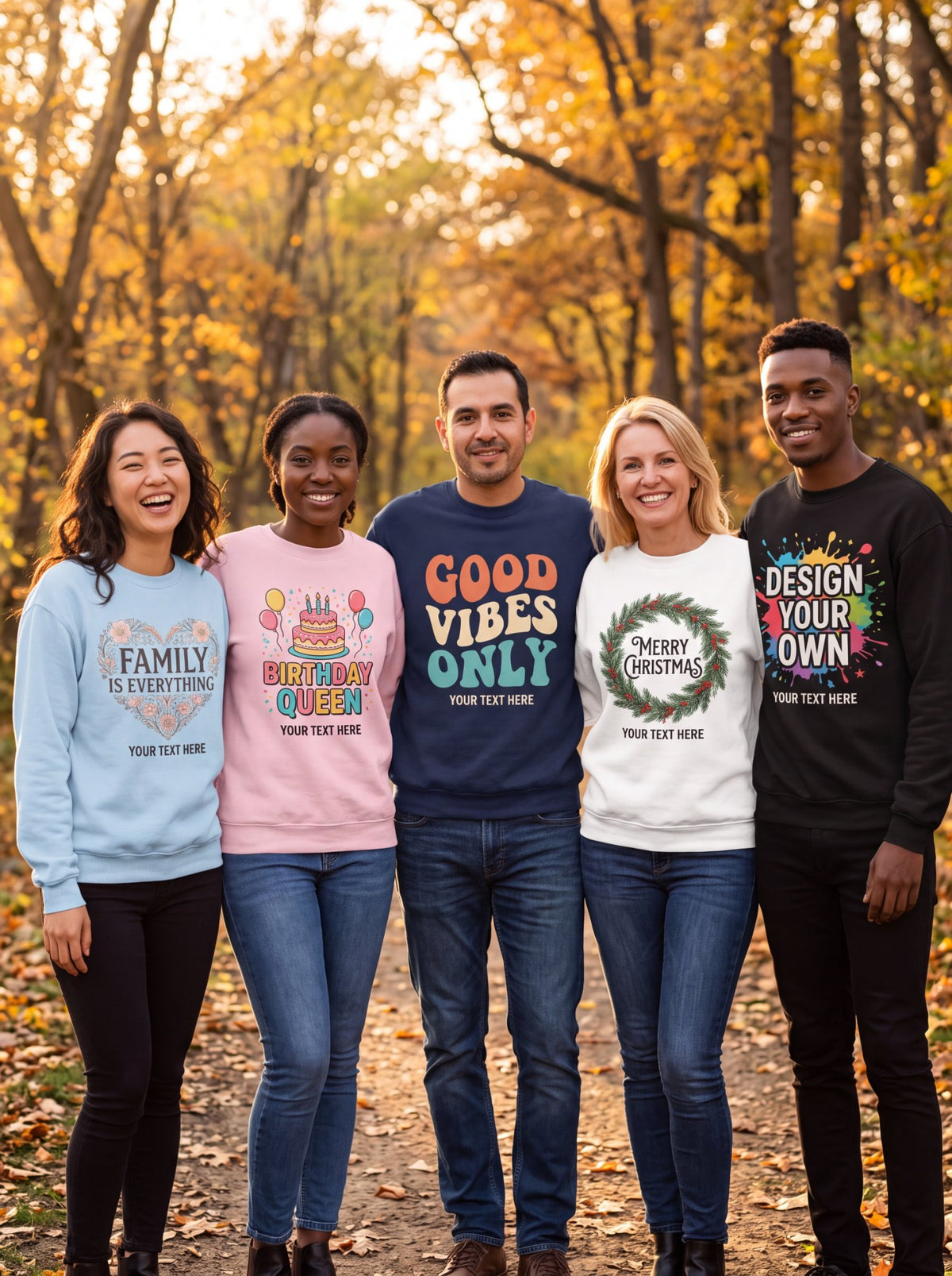 Personalized Crewneck Sweatshirt – Custom Front
