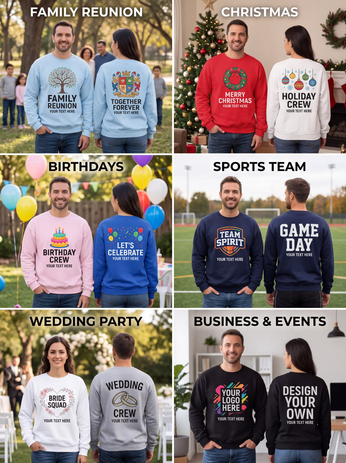 Personalized Crewneck Sweatshirt – Custom Front & Back