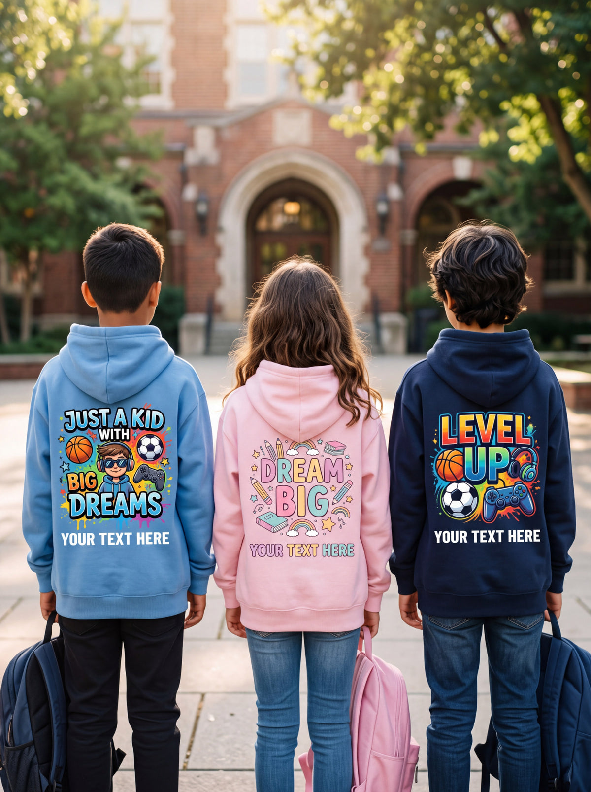 Personalized Youth Hoodie – Custom Back