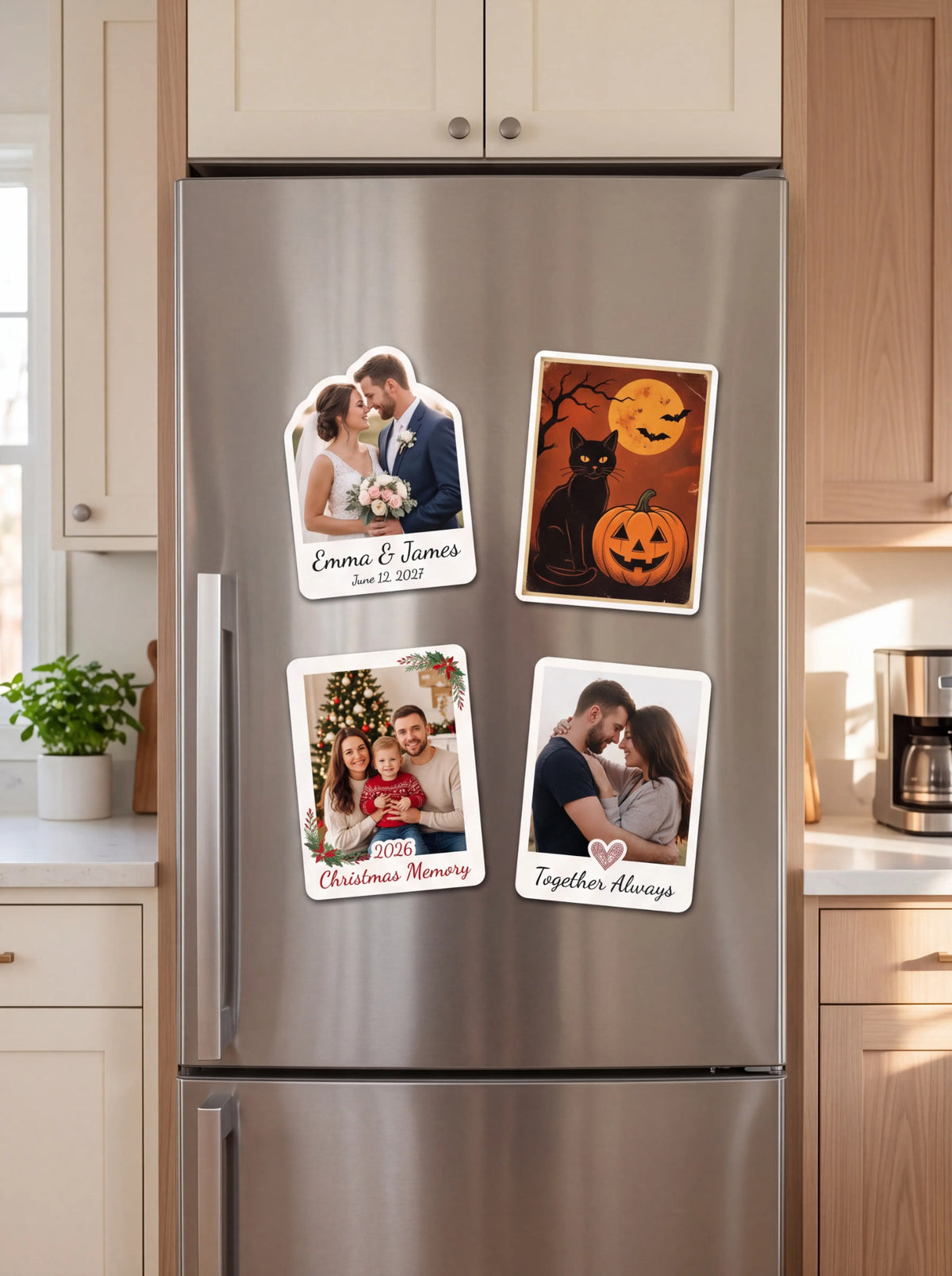 Personalized Photo & Text Custom Shape Magnet